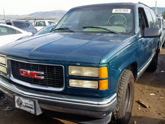 1GKEC13R8TJ746096 - 1996 GMC YUKON GREEN photo 2