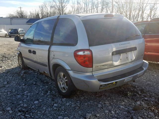 1D4GP25383B192837 - 2003 DODGE CARAVAN SE SILVER photo 3