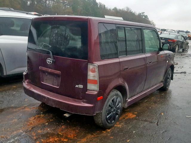 JTLKT324154028749 - 2005 TOYOTA SCION XB Марун фото 4