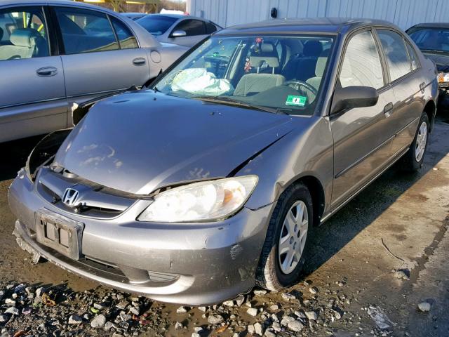 2HGES16385H561574 - 2005 HONDA CIVIC DX V GRAY photo 2