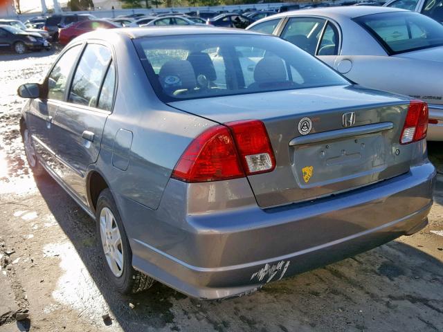 2HGES16385H561574 - 2005 HONDA CIVIC DX V GRAY photo 3