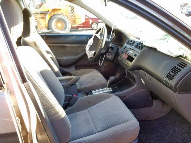 2HGES16385H561574 - 2005 HONDA CIVIC DX V GRAY photo 5