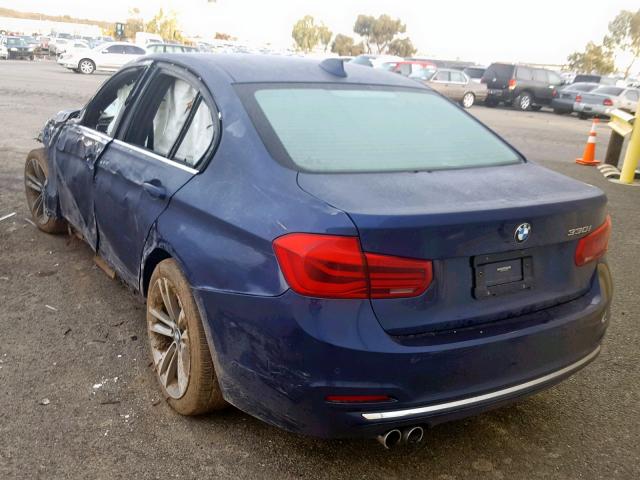 WBA8B9C50JK886493 - 2018 BMW 330 I BLUE photo 3