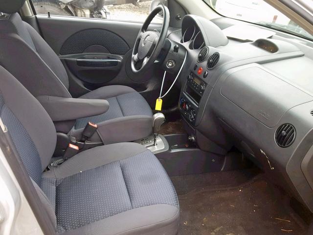 KL1TD66607B729380 - 2007 CHEVROLET AVEO BASE 银色 照片 5