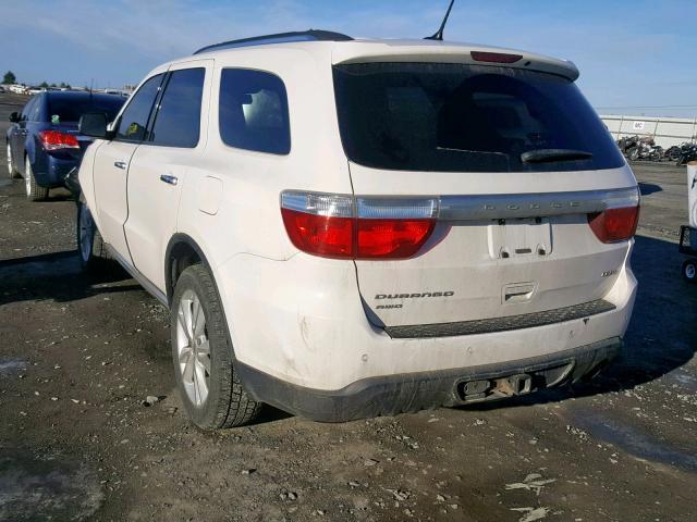 1D4RE4GG9BC598628 - 2011 DODGE DURANGO CR WHITE photo 3