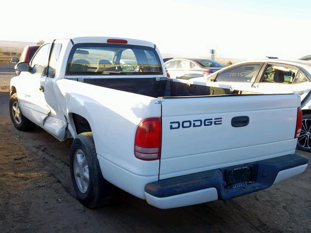 1B7GL22N4YS656602 - 2000 DODGE DAKOTA WHITE photo 3