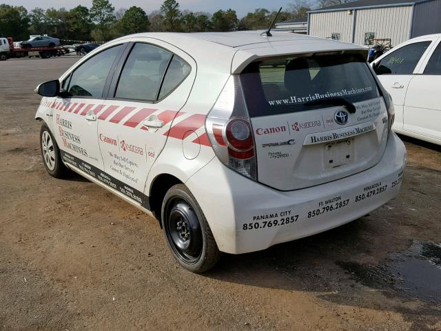 JTDKDTB34C1017064 - 2012 TOYOTA PRIUS C WHITE photo 3