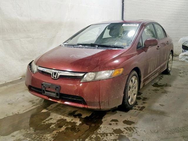 2HGFA15908H504397 - 2008 HONDA CIVIC EXL BURGUNDY photo 2