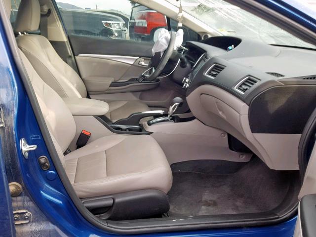 19XFB2F91FE084416 - 2015 HONDA CIVIC EXL BLUE photo 5