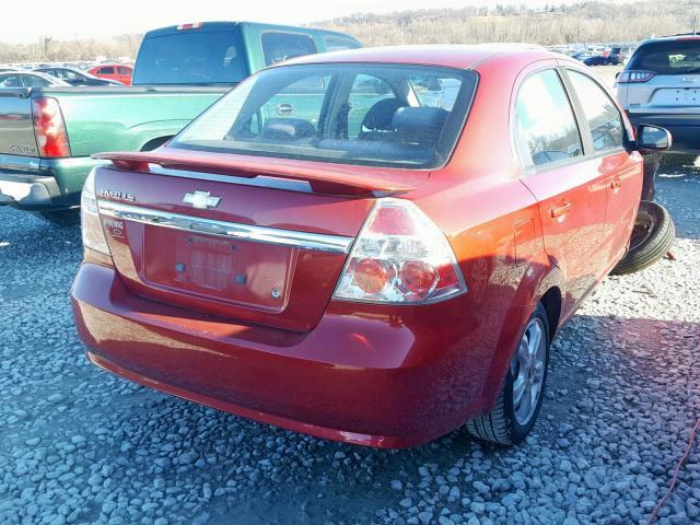 KL1TD56668B204755 - 2008 CHEVROLET AVEO BASE Қызыл фото 4
