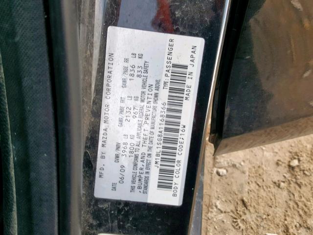 JM1BL1SG8A1168366 - 2010 MAZDA 3 I BLACK photo 10