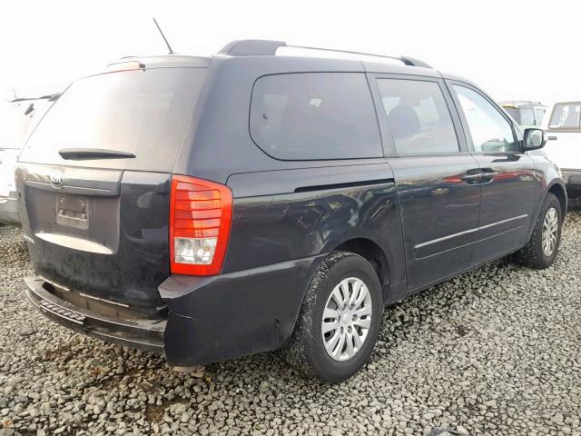 KNDMG4C77E6553293 - 2014 KIA SEDONA LX BLACK photo 4