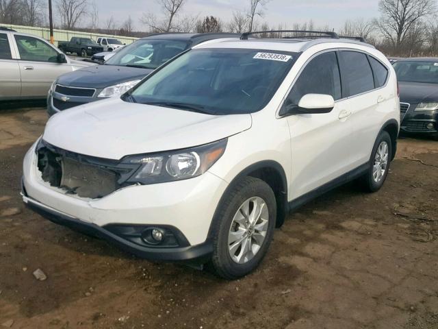 5J6RM4H72DL065693 - 2013 HONDA CR-V EXL WHITE photo 2