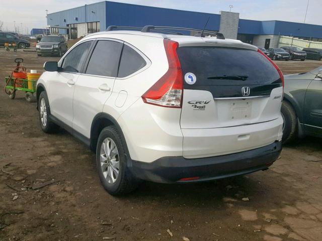 5J6RM4H72DL065693 - 2013 HONDA CR-V EXL WHITE photo 3