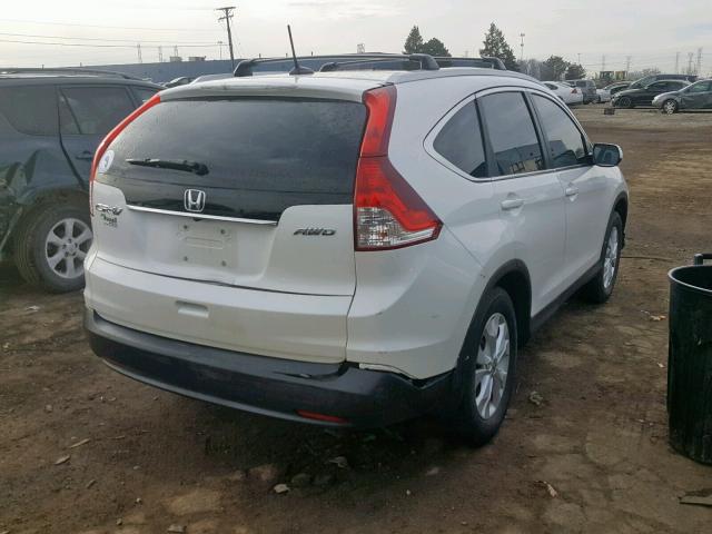 5J6RM4H72DL065693 - 2013 HONDA CR-V EXL WHITE photo 4