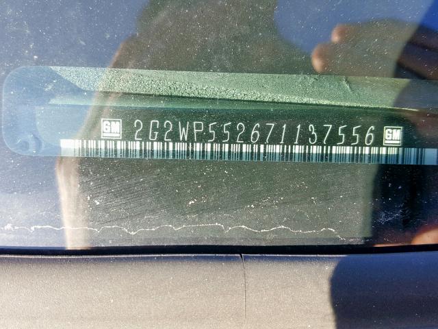 2G2WP552671137556 - 2007 PONTIAC GRAND PRIX GRAY photo 10