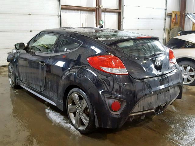 KMHTC6AE7DU162574 - 2013 HYUNDAI VELOSTER T BLACK photo 3