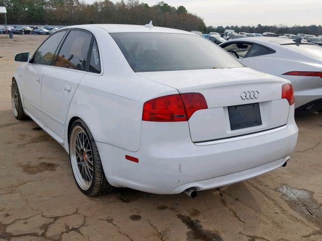 WAUAF78E78A167583 - 2008 AUDI A4 2.0T WHITE photo 3