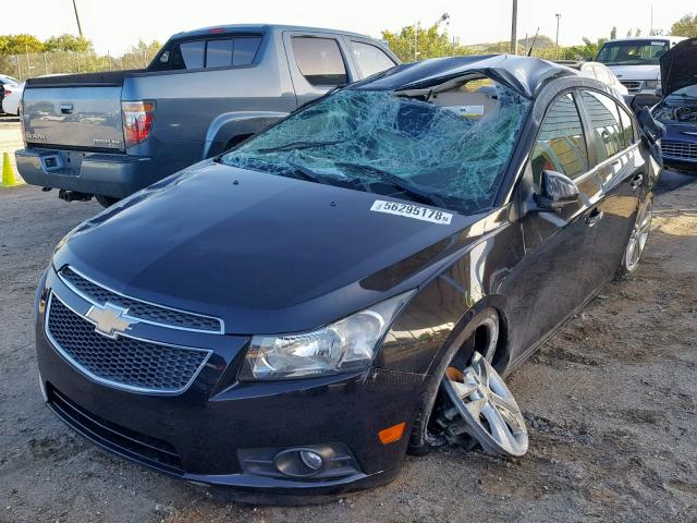 1G1PG5SB7E7135084 - 2014 CHEVROLET CRUZE LTZ BLACK photo 2