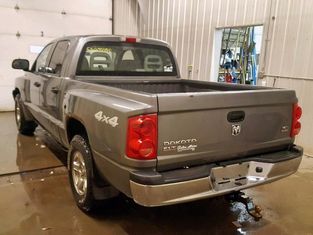 1D7HW48N35S342214 - 2005 DODGE DAKOTA QUA GRAY photo 3