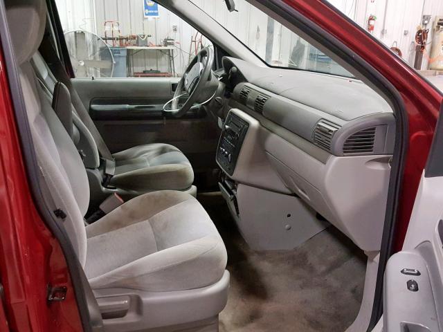 2FMZA51604BB21051 - 2004 FORD FREESTAR S BURGUNDY photo 5