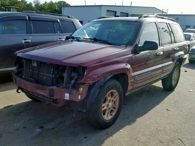 1J4GW68N2XC743195 - 1999 JEEP GRAND CHER RED photo 2