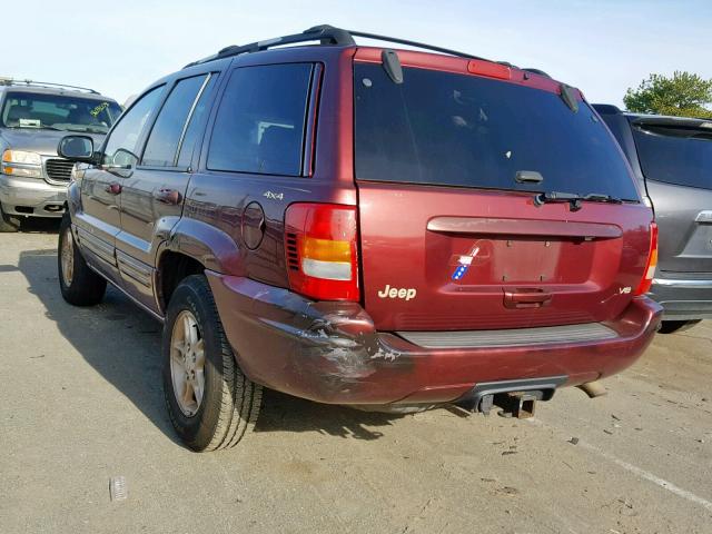 1J4GW68N2XC743195 - 1999 JEEP GRAND CHER RED photo 3