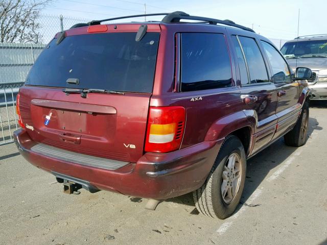 1J4GW68N2XC743195 - 1999 JEEP GRAND CHER RED photo 4