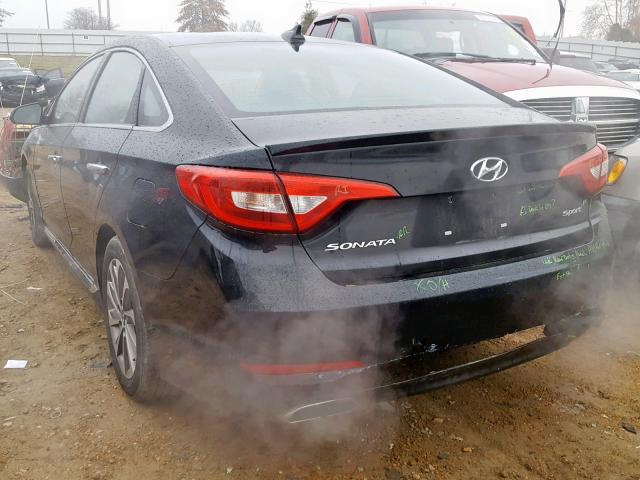 5NPE34AFXGH401270 - 2016 HYUNDAI SONATA SPO BLACK photo 3