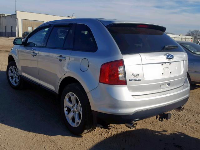 2FMDK3JC9DBE24380 - 2013 FORD EDGE SEL SILVER photo 3