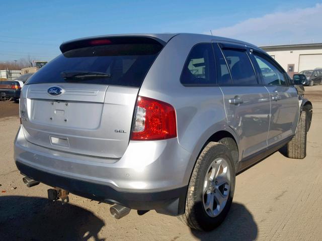 2FMDK3JC9DBE24380 - 2013 FORD EDGE SEL SILVER photo 4