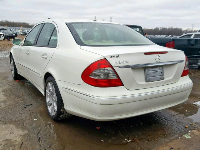 WDBUF56X47B065352 - 2007 MERCEDES-BENZ E 350 WHITE photo 3