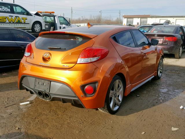 KMHTC6AE8DU131589 - 2013 HYUNDAI VELOSTER T ORANGE photo 4