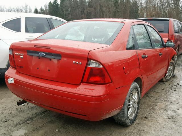 1FAFP34N76W237416 - 2006 FORD FOCUS ZX4 RED photo 4