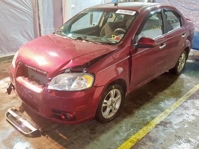 3G1TC5DE6AL131552 - 2010 CHEVROLET AVEO LT MAROON photo 2