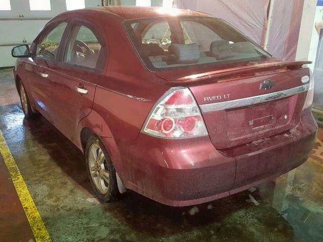 3G1TC5DE6AL131552 - 2010 CHEVROLET AVEO LT MAROON photo 3