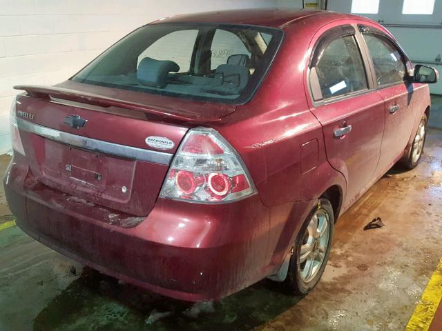 3G1TC5DE6AL131552 - 2010 CHEVROLET AVEO LT MAROON photo 4