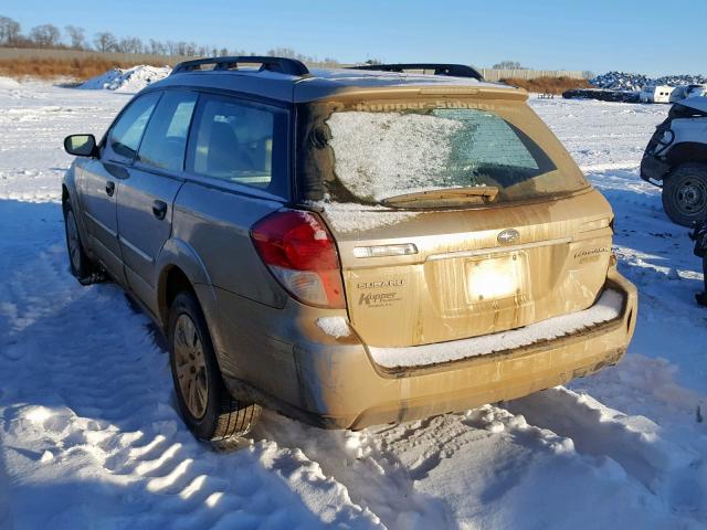 4S4BP60C397330815 - 2009 SUBARU OUTBACK GOLD photo 3