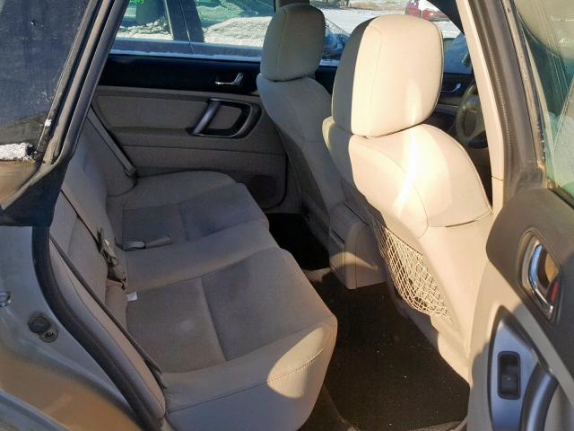 4S4BP60C397330815 - 2009 SUBARU OUTBACK GOLD photo 6