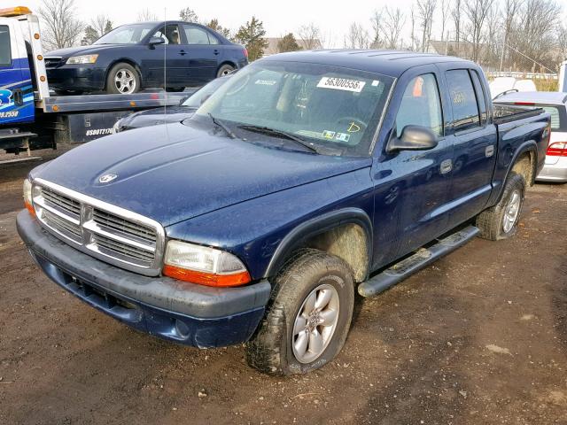 1D7HG38N14S549688 - 2004 DODGE DAKOTA QUA BLUE photo 2