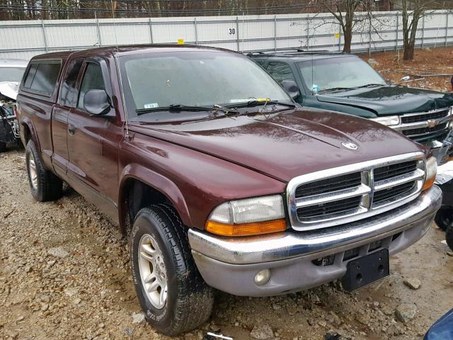 1D7HG42N64S580689 - 2004 DODGE DAKOTA SLT BURGUNDY photo 1