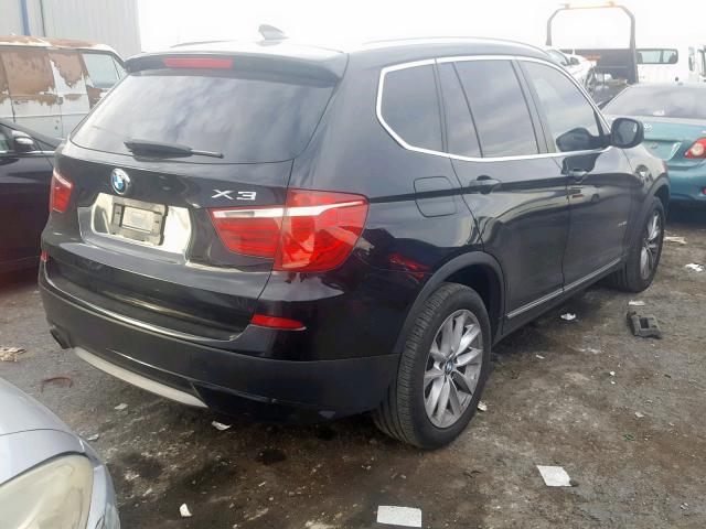 5UXWX5C50BL703169 - 2011 BMW X3 XDRIVE2 BLACK photo 4