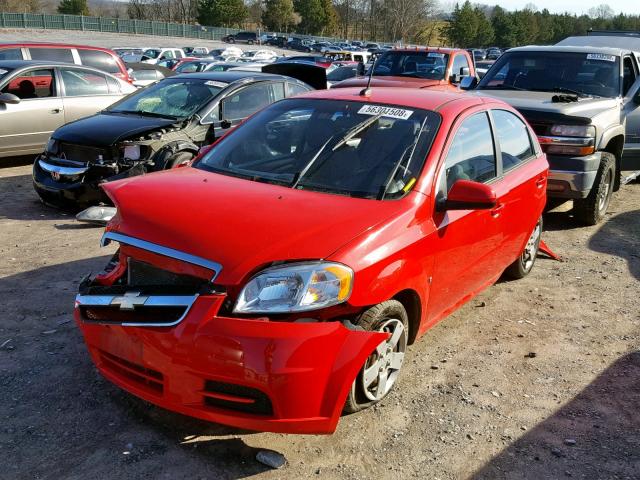 KL1TD56E39B343881 - 2009 CHEVROLET AVEO LS RED photo 2
