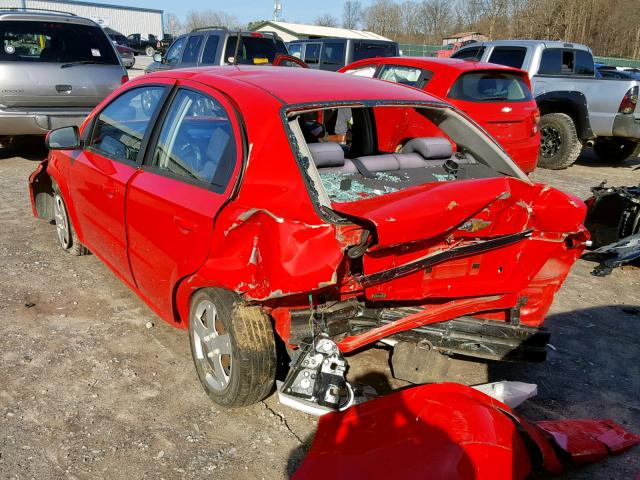 KL1TD56E39B343881 - 2009 CHEVROLET AVEO LS RED photo 3
