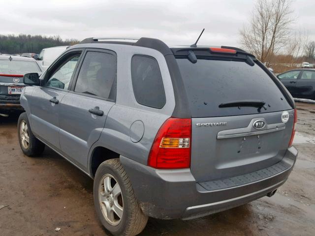 KNDJF724087463190 - 2008 KIA SPORTAGE L GRAY photo 3