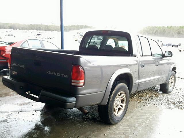 1D7HL38N43S190069 - 2003 DODGE DAKOTA QUA GRAY photo 4