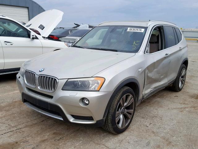 5UXWX7C5XBL731587 - 2011 BMW X3 XDRIVE3 SILVER photo 2