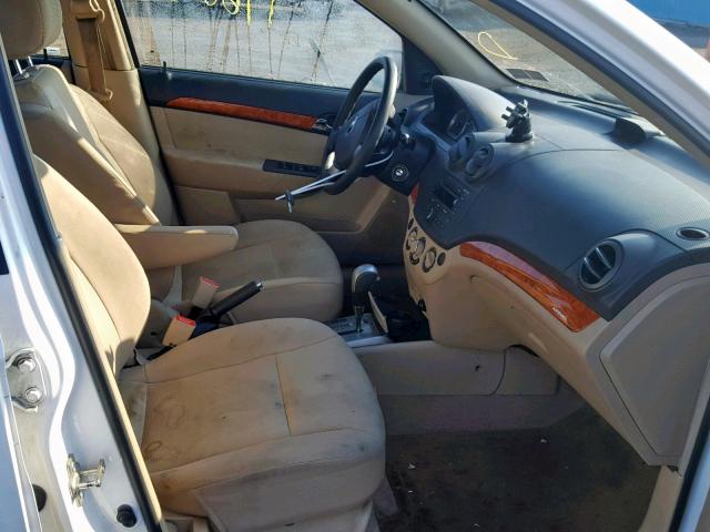 KL1TD56637B167792 - 2007 CHEVROLET AVEO BASE Ақ фото 5
