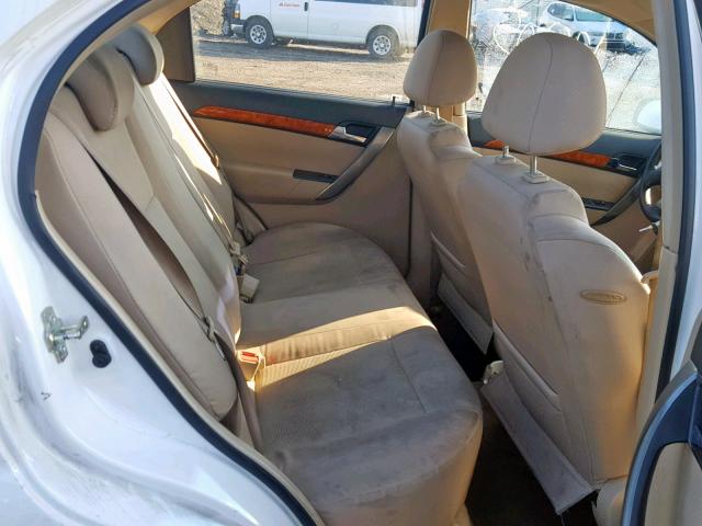 KL1TD56637B167792 - 2007 CHEVROLET AVEO BASE Ақ фото 6