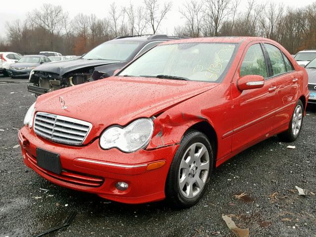 WDBRF87H16F775010 - 2006 MERCEDES-BENZ C 350 4MAT RED photo 2